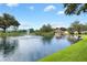 Serene pond with gazebo and fountain feature at 9862 Se 179Th Pl, Summerfield, FL 34491