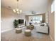 Living room with white sofa and large TV at 7732 Sw 94Th Cir, Ocala, FL 34481