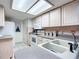 Well-equipped kitchen with white cabinets, double sink, and microwave at 5032 Se 108Th St, Belleview, FL 34420