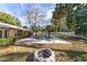 Inviting backyard oasis featuring a pool, lush landscaping, and a fire pit area at 2528 Se 15Th St, Ocala, FL 34471