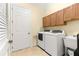 Laundry room with washer, dryer, cabinets, and utility sink at 9015 Sw 86Th Loop, Ocala, FL 34481