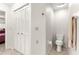 Main bathroom with toilet and closet at 9158 Sw 91St Ter, Ocala, FL 34481