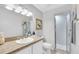 Clean bathroom with shower and updated vanity at 514 Hillside Dr, Auburndale, FL 33823