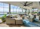 Covered patio overlooking the pool and lake at 514 Hillside Dr, Auburndale, FL 33823