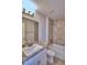 Simple bathroom with single vanity, shower/tub combo, and tile surround at 4024 Tullamore Ln, Auburndale, FL 33823
