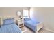 Bedroom with two twin beds, nightstand, and a window at 1608 Forest Hills Ln, Haines City, FL 33844
