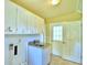 Laundry room with utility sink and built-in cabinets at 1950 El Paso Trl, Bartow, FL 33830