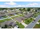 Aerial view of a residential neighborhood, highlighting the community's layout and homes at 6421 Alamanda Hills Dr, Lakeland, FL 33813