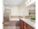 Bathroom with double vanity, soaking tub, and shower at 192 Viola Dr, Auburndale, FL 33823