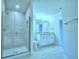 Large walk-in shower with modern tile finishes at 1257 Tagliamento Ln, Haines City, FL 33844