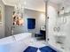 Elegant bathroom with soaking tub, walk-in shower, and marble flooring at 4 Casarena Ct, Winter Haven, FL 33881