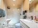 Updated bathroom with a walk-in shower and pebble floor at 4 Casarena Ct, Winter Haven, FL 33881