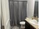 Clean bathroom with shower/tub combo and vanity at 4850 St James Ct, Winter Haven, FL 33881