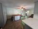 Eat-in kitchen with butcher block island and access to backyard at 6750 Winterset Gardens Rd, Winter Haven, FL 33884