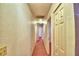 A hallway with pink carpet and doors to bedrooms at 317 C St, Lake Wales, FL 33853
