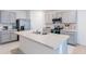 Modern kitchen with gray cabinets and stainless steel appliances at 460 Boardwalk Ave, Haines City, FL 33844