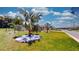 Landscaped neighborhood street with palm trees and houses at 1067 Snively Cir, Lake Hamilton, FL 33851