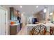 Modern kitchen with stainless steel appliances and an island at 1067 Snively Cir, Lake Hamilton, FL 33851