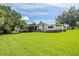 Back exterior view of home with large yard and pool at 121 E Lake Summit Dr, Winter Haven, FL 33884