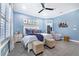 Spacious bedroom with king-size bed, blue walls, and plenty of natural light at 2931 Chickasaw Cir, Haines City, FL 33844