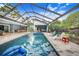 Resort-style pool and spa with screened enclosure and patio area at 2931 Chickasaw Cir, Haines City, FL 33844