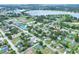 Aerial view showing home location near lake at 512 N 4Th St, Haines City, FL 33844