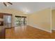 Dining area with tile floors and sliding glass doors to patio at 3038 Spirit Lake Dr, Winter Haven, FL 33880