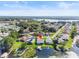 Aerial view showcasing home's waterfront location at 1437 Grand Cayman Cir, Winter Haven, FL 33884