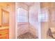 Walk-in shower with pebble floor and glass enclosure at 29 Turtle Ln, Haines City, FL 33844