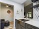 Modern kitchen with a farmhouse sink and gray cabinets at 2049 San Marcos Se Dr # 127, Winter Haven, FL 33880
