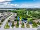 Aerial view showcasing home's location near a pond in a residential neighborhood at 3540 Julius Estates Blvd, Winter Haven, FL 33881