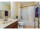 Bathroom with tub shower combination and vanity at 3540 Julius Estates Blvd, Winter Haven, FL 33881
