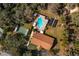 Community pool, clubhouse, and bocce ball court are featured in this aerial view at 4234 Cerimen St, Lake Wales, FL 33898