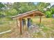 Well water meter and pump under a wooden shelter at 4590 San Heath Rd, Bartow, FL 33830