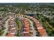 Aerial view of house with pool, located in a residential area at 5233 Oakbourne Ave, Davenport, FL 33837