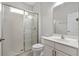 Clean bathroom with shower/tub combo and vanity at 5233 Oakbourne Ave, Davenport, FL 33837