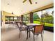 Screened porch with multiple tables and chairs at 109 Odin Dr, Winter Haven, FL 33884