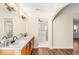 Double vanity bathroom with soaking tub and shower at 627 Watercrest Dr, Haines City, FL 33844