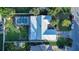 Aerial view showing house, pool, and surrounding area at 672 Wakulla Dr, Winter Haven, FL 33884
