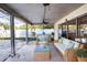Spacious covered patio features wicker furniture and provides ample room for outdoor relaxation at 672 Wakulla Dr, Winter Haven, FL 33884