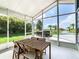 Screened porch with table and chairs overlooking the lake at 3198 Tohopekaliga Dr, Saint Cloud, FL 34772