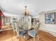 Elegantly decorated dining room with a glass-top table and hardwood floors at 209 Santa Rosa Dr, Winter Haven, FL 33884