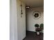 Inviting entryway with charming decor and potted plants at 4163 Pirates Lndg, Winter Haven, FL 33884
