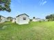 Large grassy backyard with storage shed at 6762 Brentwood Ne Dr, Winter Haven, FL 33881