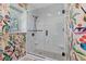 Updated shower with glass enclosure and subway tile at 1324 Mirror Nw Ter, Winter Haven, FL 33881