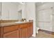Bathroom with walk-in shower and modern vanity at 1613 Linz Ct, Winter Haven, FL 33884