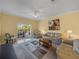 Spacious living room with comfy sofas, patio access, and large artwork at 3604 Blackmoor Ln, Lake Wales, FL 33859