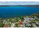 Aerial view of lakefront home location at 501 Arneson Ave, Auburndale, FL 33823