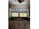 Kitchen sink, gray cabinets, and patterned window valance at 1322 Shady Cove W Rd, Haines City, FL 33844