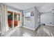 Living room with grey walls and wood-look floors at 2918 Pineway Ave, Lakeland, FL 33803